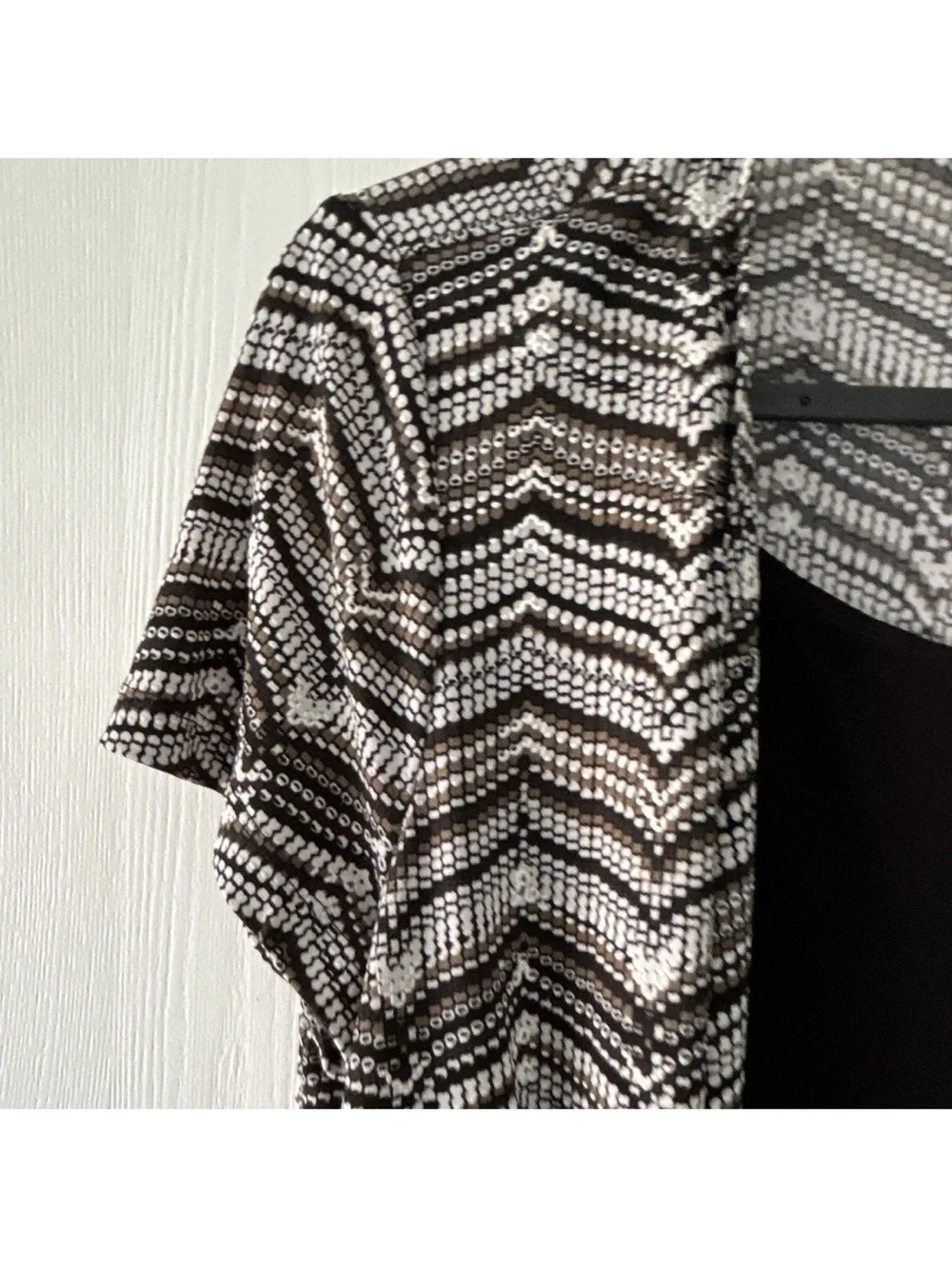 Perceptions Black and White Chevron Layered Top